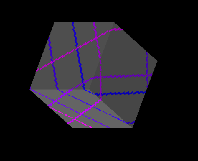 A geodesic on a cube